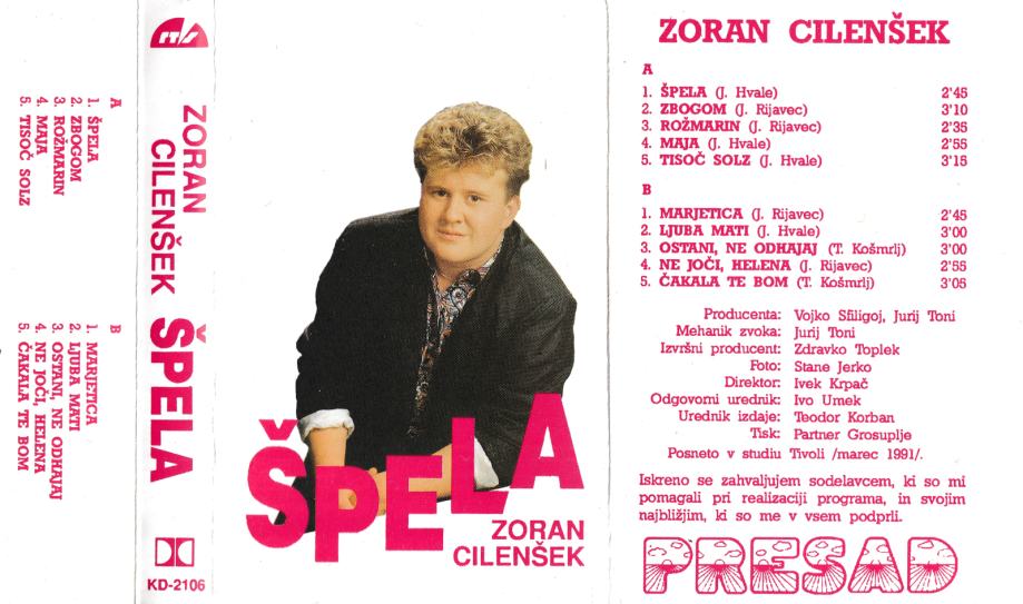 kaseta ZORAN CILENŠEK Špela (MC 543)