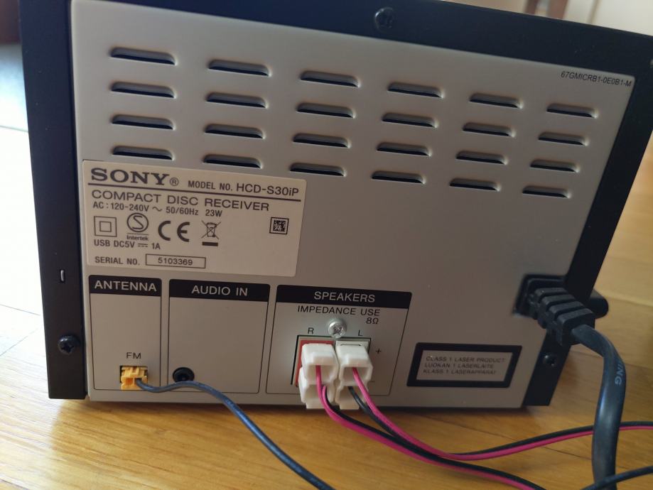 Glasbeni mini stolp SONY CMTS30IP