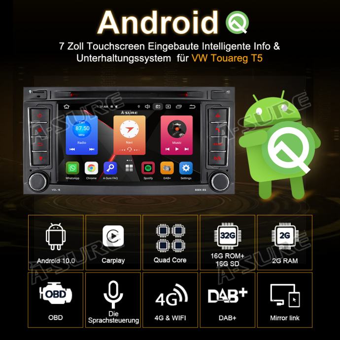 Original Android za VW T5 Mutlivan NAVIGACIJA MULTIMEDIJA +Parking kam