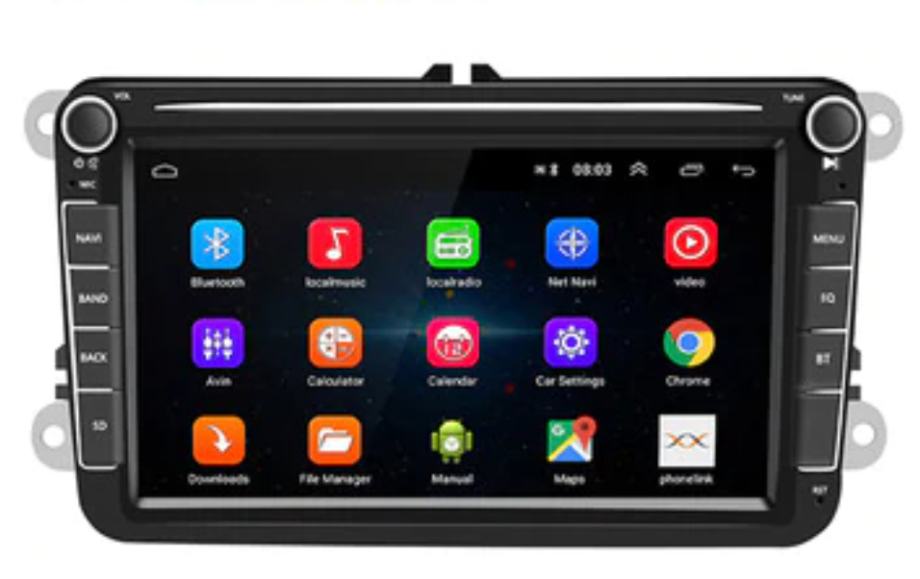 VW avto radio - Android, bluetooth, GPS, 8"
