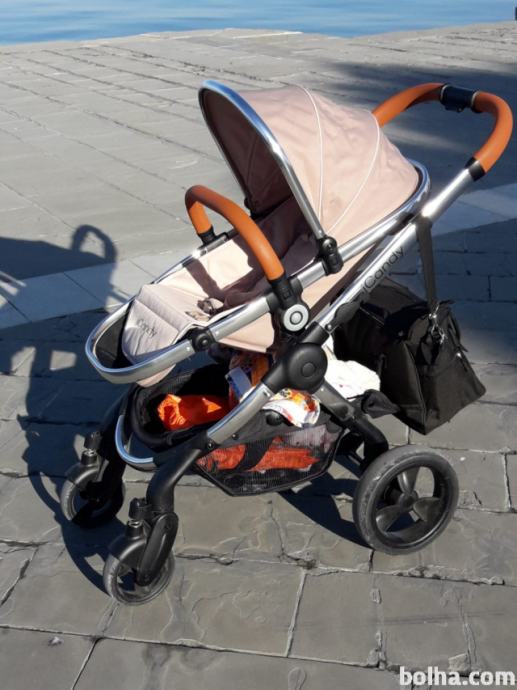 Otroški voziček iCandy s košaro za novorojenčka