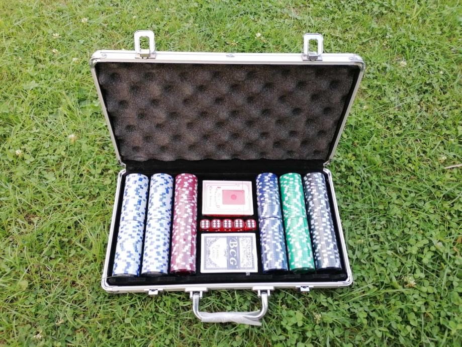 Poker set Dice 300 v aluminijastem kovčku, za igranje pokra do 6 oseb