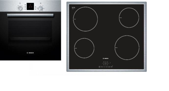 Indukcijska kuhalna plošča Bosch PIE645B18E in pečica Bosch HBN532E5