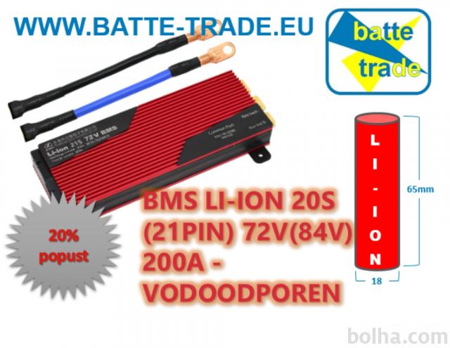 BMS LI-ION 20S (21PIN) 72V(84V) 200A - POPUST 140€