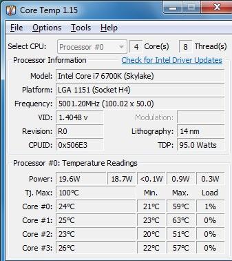 Intel i7 6700K 5 GHz