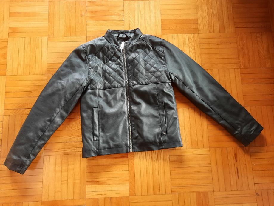 Dekliška prehodna jakna - videz usnja, vel. 134-140
