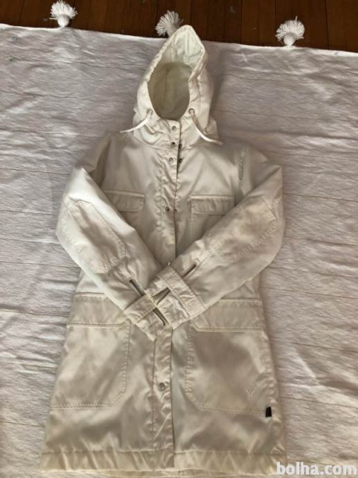 Daljša jakna/plašč,nepremočljiv,oblečen 2x,smetan.bela barva