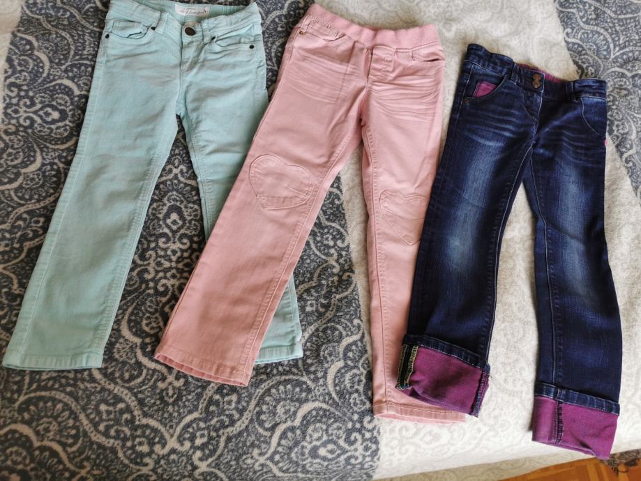 Dekliške hlače jeans, žametne Esprit, H&M110 (4-5 let)