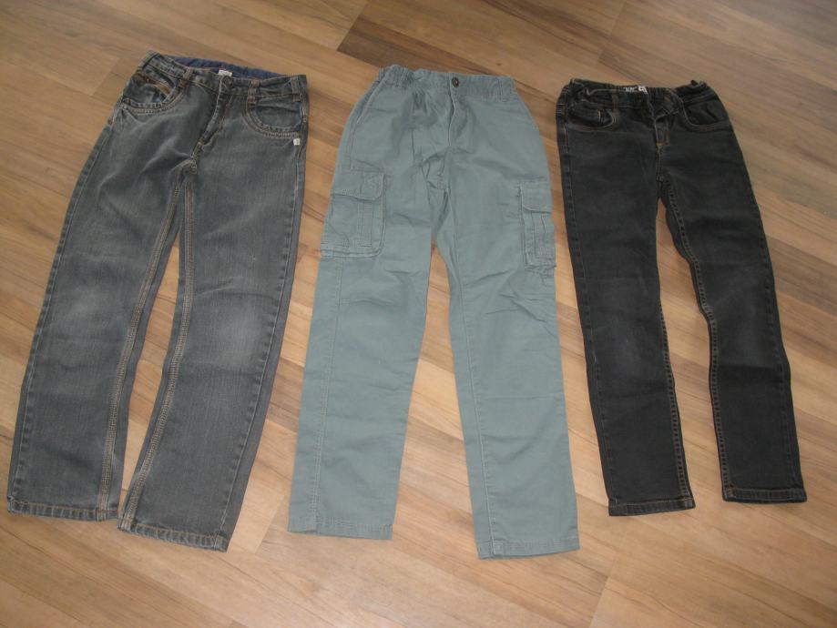 Jeans in platnene hlače za fanta, velikost 140