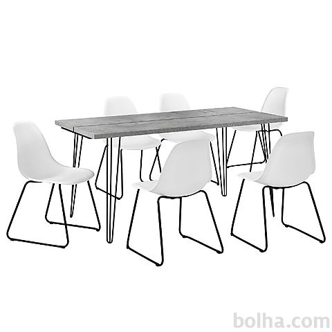 Jedilna miza za 6 oseb+ noge Hairpin-160x75x77cm
