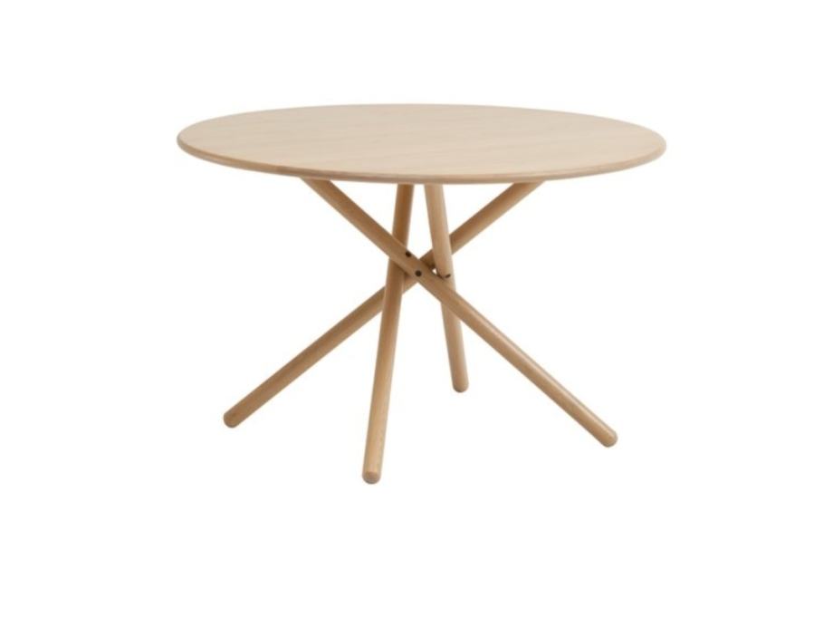Jedilna miza, okrogla, 120 cm, svetli hrastov furnir