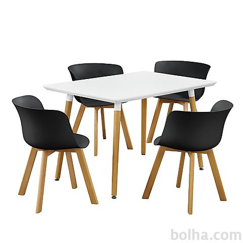 Sodobna jedilna garnitura miza 120x70 cm+4 stoli