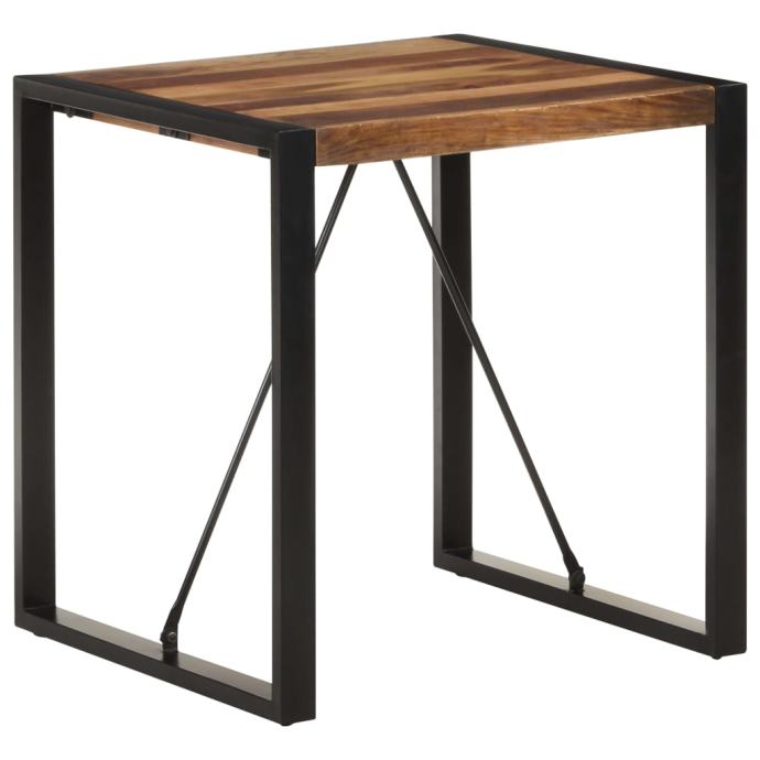 vidaXL Jedilna miza 70x70x75 cm trden akacijev les s palisandrom