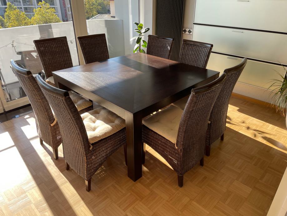 Jedilna miza Domitalia (masivna) + 8 stolov (stoli za jedilnico)