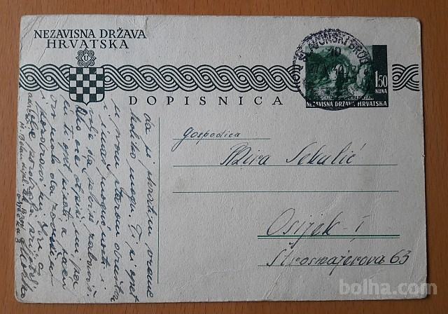 Dopisnica Nezavisna država Hrvatska NDH 1942