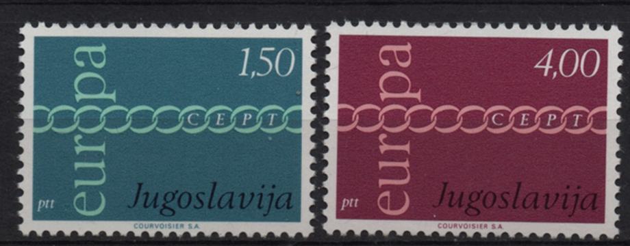 Jugoslavija 1971 EUROPA CEPT nežigosani znamki