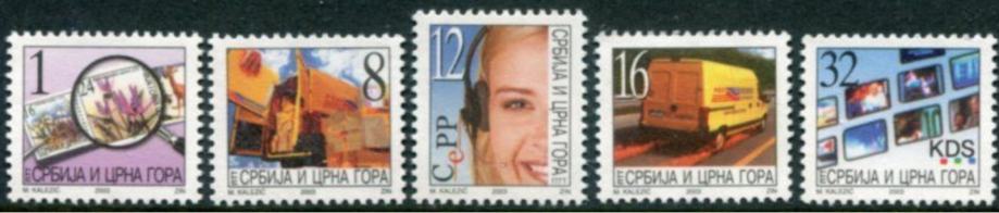 Jugoslavija / Srbija 2003 ☀ Poštne službe Mi 3133-37 ☀ MNH**