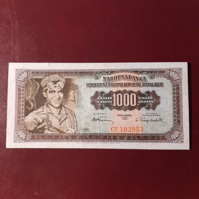 1000 DINARJEV 1955