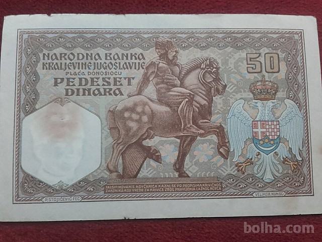 50 Dinarjev 1931 Kralj Aleksandar-Petar VF lepo