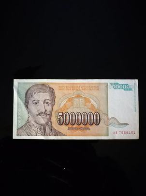 Bankovec 5.000.000 dinarjev 1993