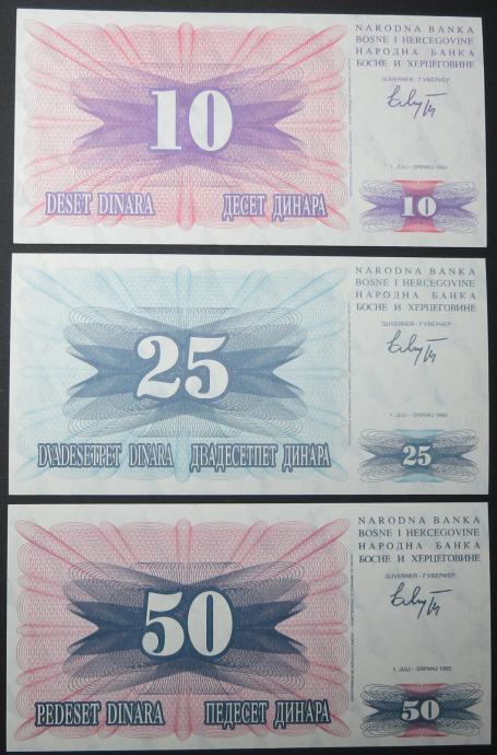 BOSNA in HERCEGOVINA lot 6 bankovcev 1992 UNC