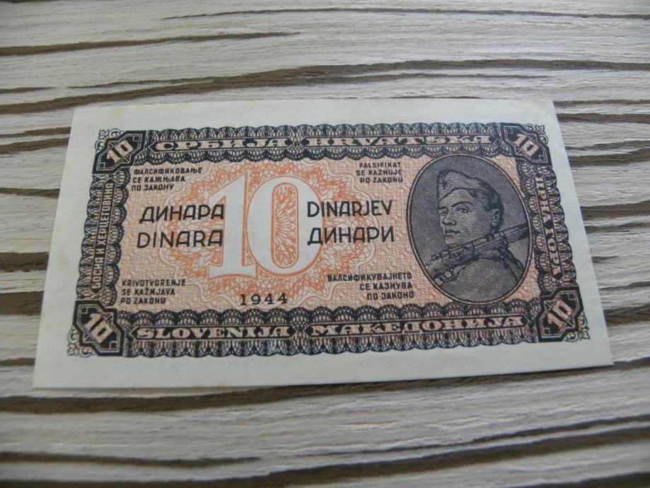 Jugoslavija 10 dinarjev 1944