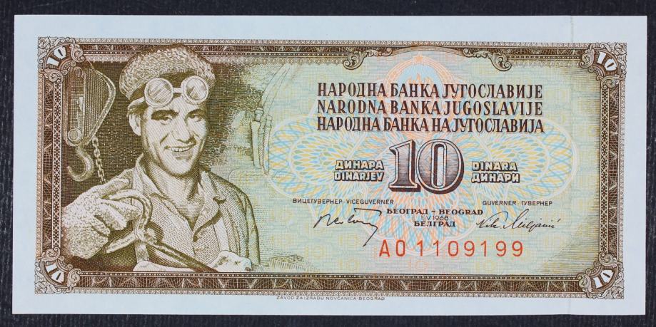 Jugoslavija 10 dinarjev 1968 - AO - UNC