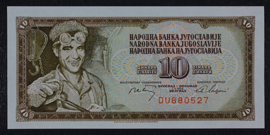 Jugoslavija 10 dinarjev 1968 - DU - UNC