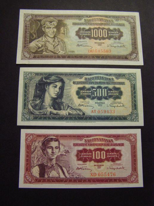 JUGOSLAVIJA 1955 - 100,500 IN 1000 DINARA - UNC