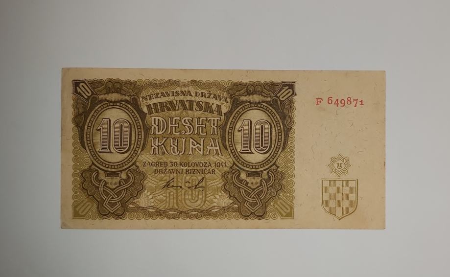 Prodam bankovec 10 kun 1941
