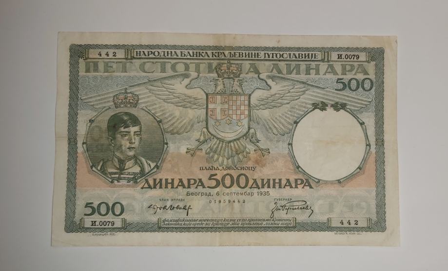 Prodam bankovec 500 dinarjev 1935