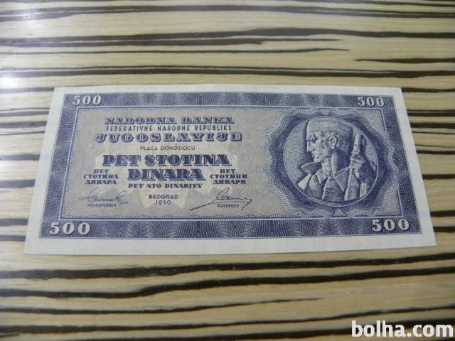 YU 500 dinara 1950 - informbiro - UNC