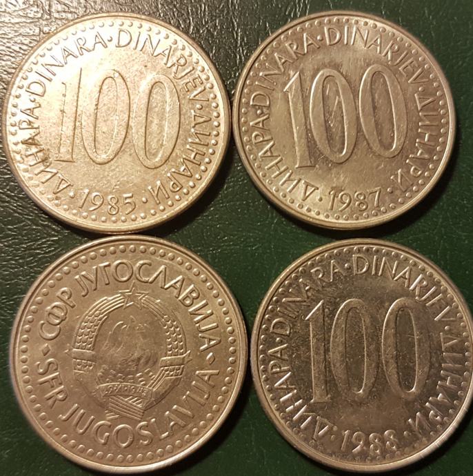 100 DINAR LOT 4 KOS,LET 1985,2X1987,1988
