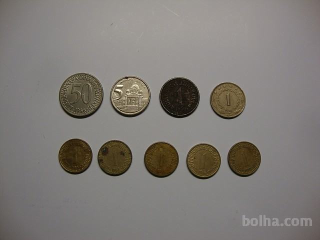 JUGOSLAVIJA 1,5,50.dinarjev kovanci