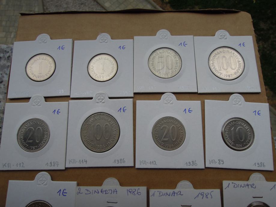 Jugoslavija različni kovance