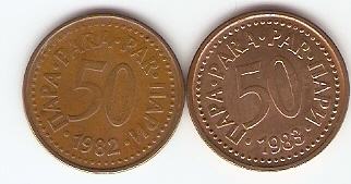 KOVANEC  50 par  1982,83   Jugoslavija