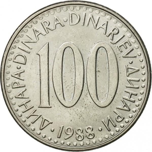 Kovanci SFRJ, Jugoslavija 100 dinarjev 1985 - 1988 - XF