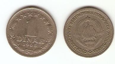 KOVANEC 1 dinar 1965 Jugoslavija