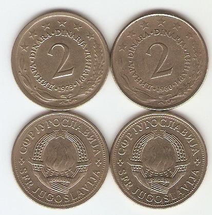 KOVANEC 2 din 1972,73,74,76,77,78,79,81 Jugoslavija