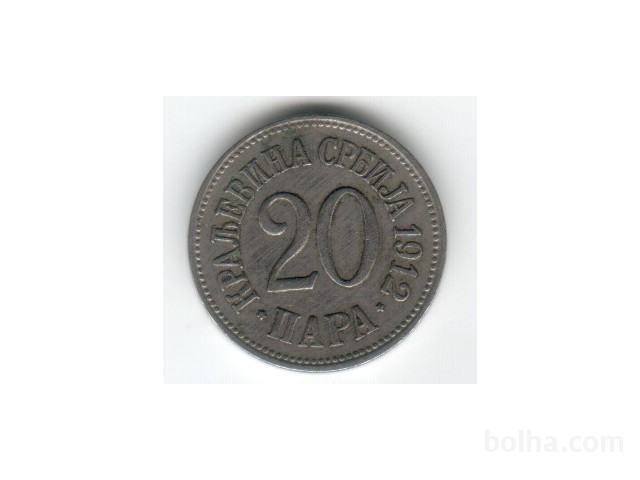 Srbija 20 par 1912 XF+