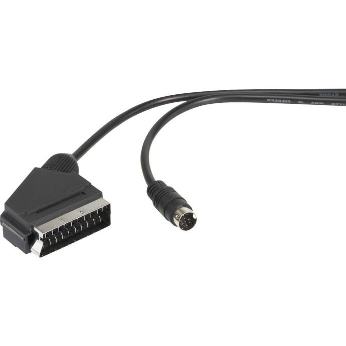 DIN priključek / SCART AV priključni kabel [1x mini-DIN-vtič - 1x SCAR