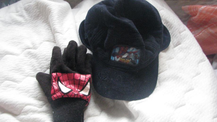 Fantovska zimska kapa+ rokavice,Spiderman, vel 4-5let