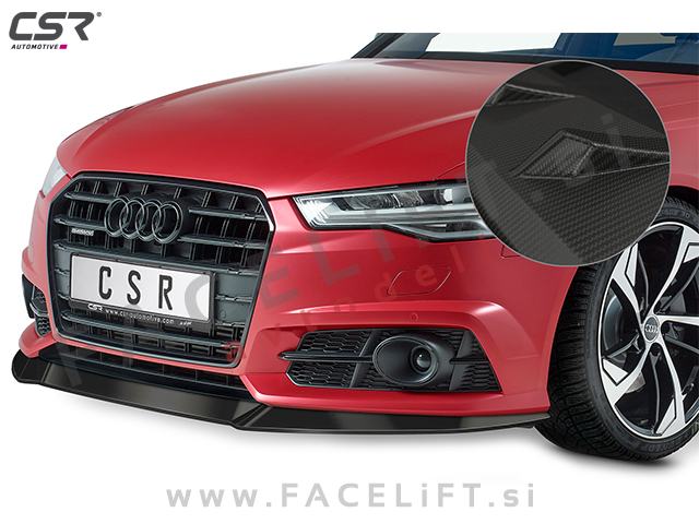 Audi A6 S-Line, S6 4G 14-18 podaljšek sprednjega odbijača karbon (mat)