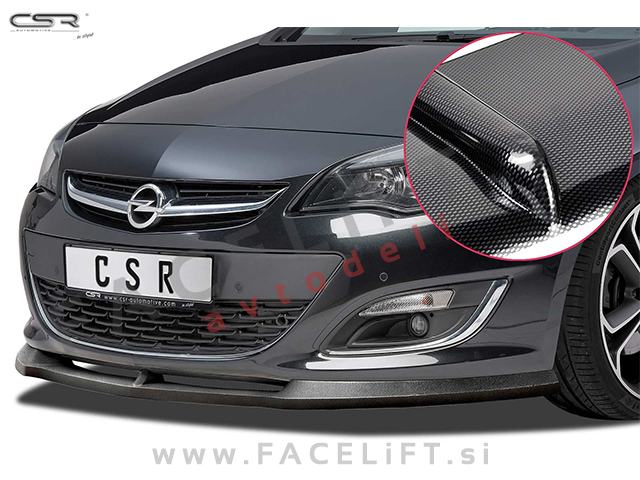 Opel Astra J / (12-15) / podaljšek sprednjega odbijača / karbon sijaj
