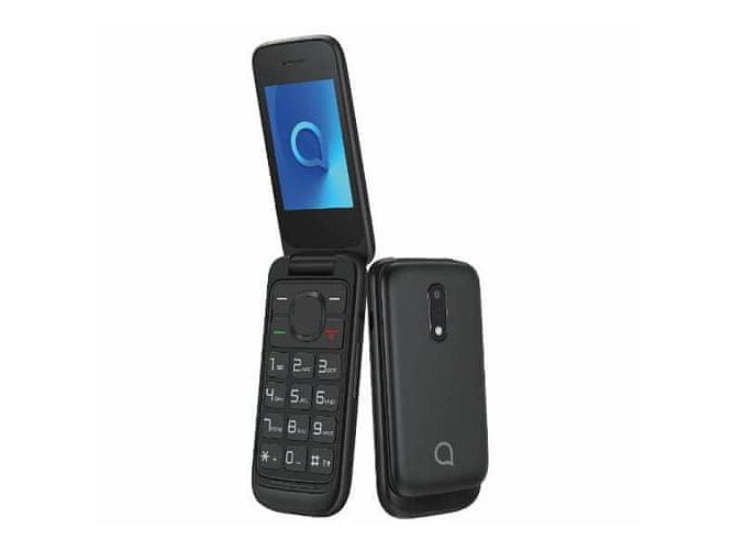 Alcatel 2053D Dual SIM preklopni mobilni telefon za starejše črn, nov