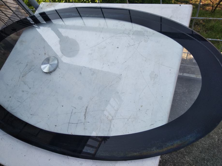 ovalno steklo za klubsko mizo kaljeno mere 115x65cm