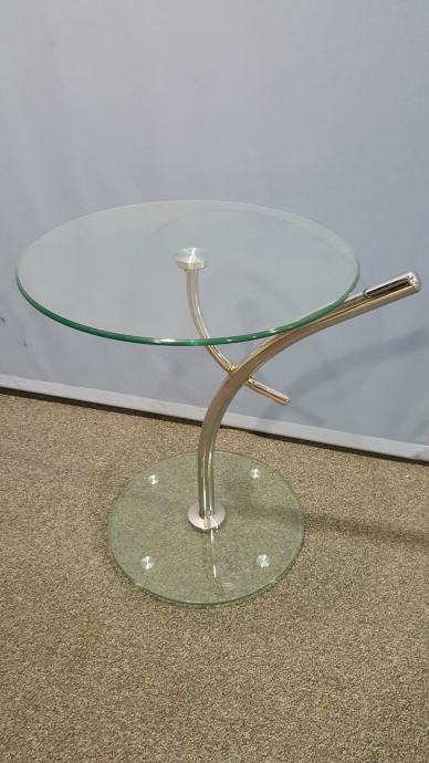 Steklena okrogla klubska mizica