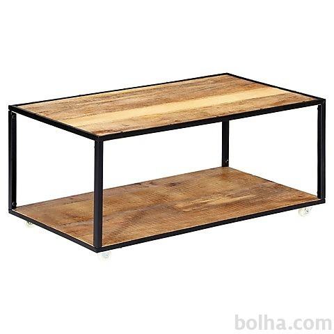 vidaXL Klubska mizica 90x50x40 cm iz trdnega predelanega lesa