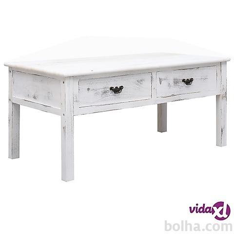 vidaXL Klubska mizica antično bela 100x50x45 cm les