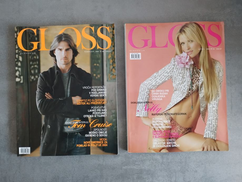 Lepo ohranjene revije Gloss SLO št.82 februar 2004 in št.84 april 2004